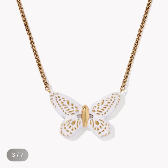 NWT Dolly Parton x Kendra Scott Enamel Butterfly Vintage Gold Pendant Necklace - Picture 2 of 13